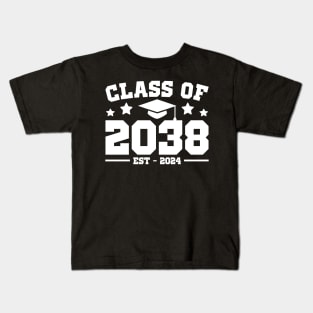 Class Of 2038 2024 Grow With Me Kindergarten Kids Boys Girls Kids T-Shirt